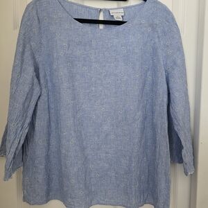 Liz Claiborne Blue Striped Women's Top